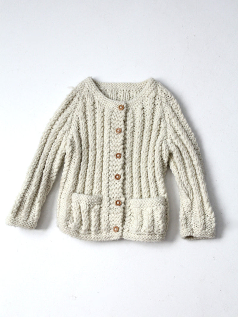 vintage children's hand knit cardigan