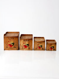 mid-century rooster kitchen canisters set
