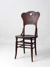 antique bentwood chair with cut out back