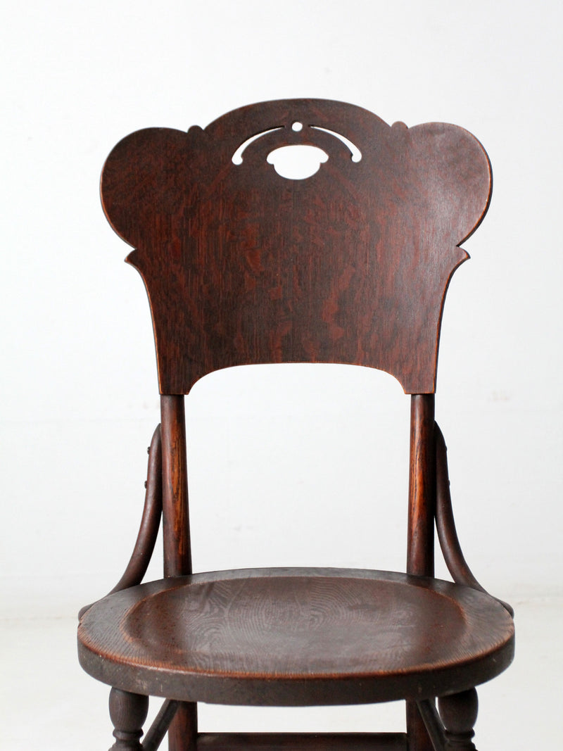 antique bentwood chair with cut out back