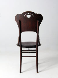 antique bentwood chair with cut out back