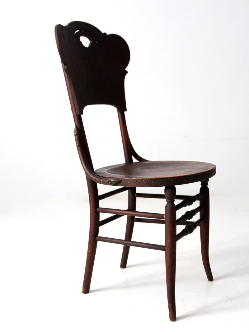 antique bentwood chair with cut out back