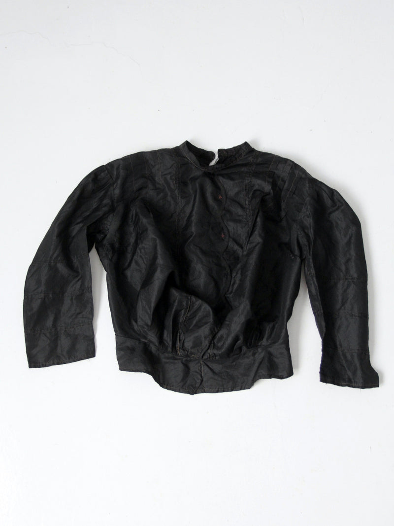 antique Victorian black silk blouse