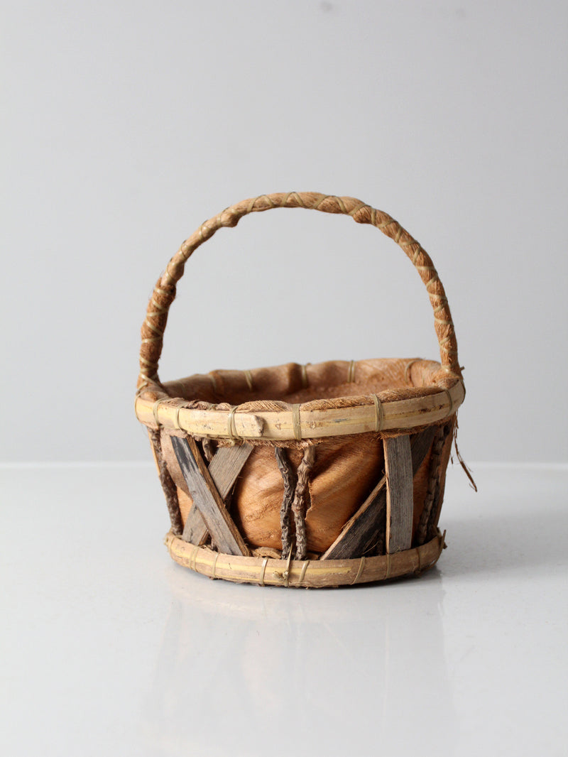 vintage rustic bark basket