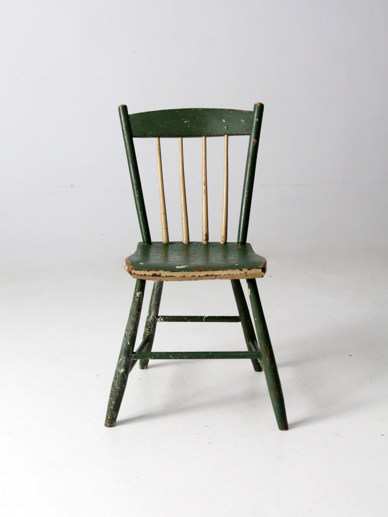 antique primitive plank seat chair