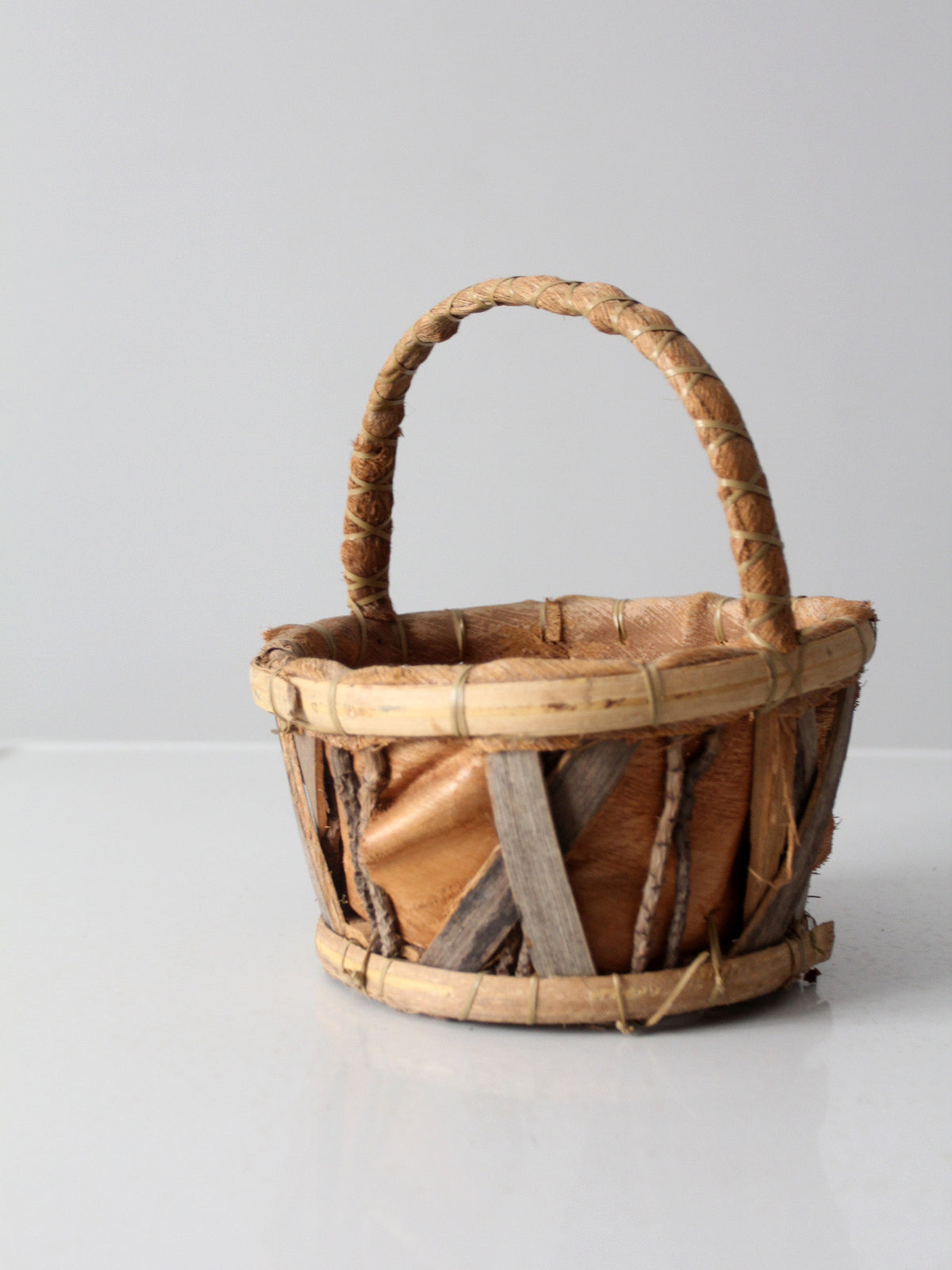 vintage rustic bark basket