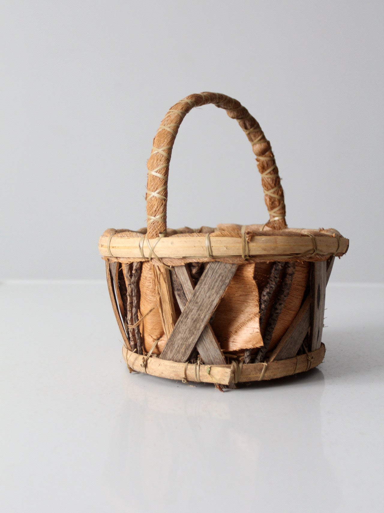 vintage rustic bark basket