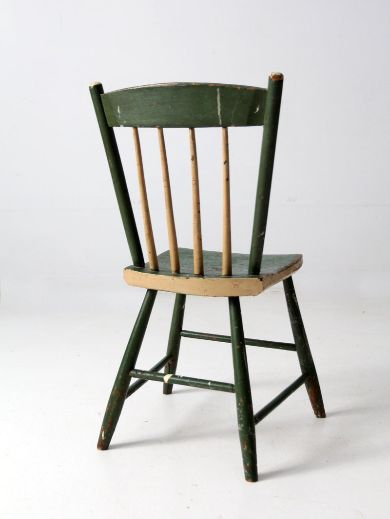 antique primitive plank seat chair