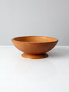 mid-century painted wood pedestal bowl