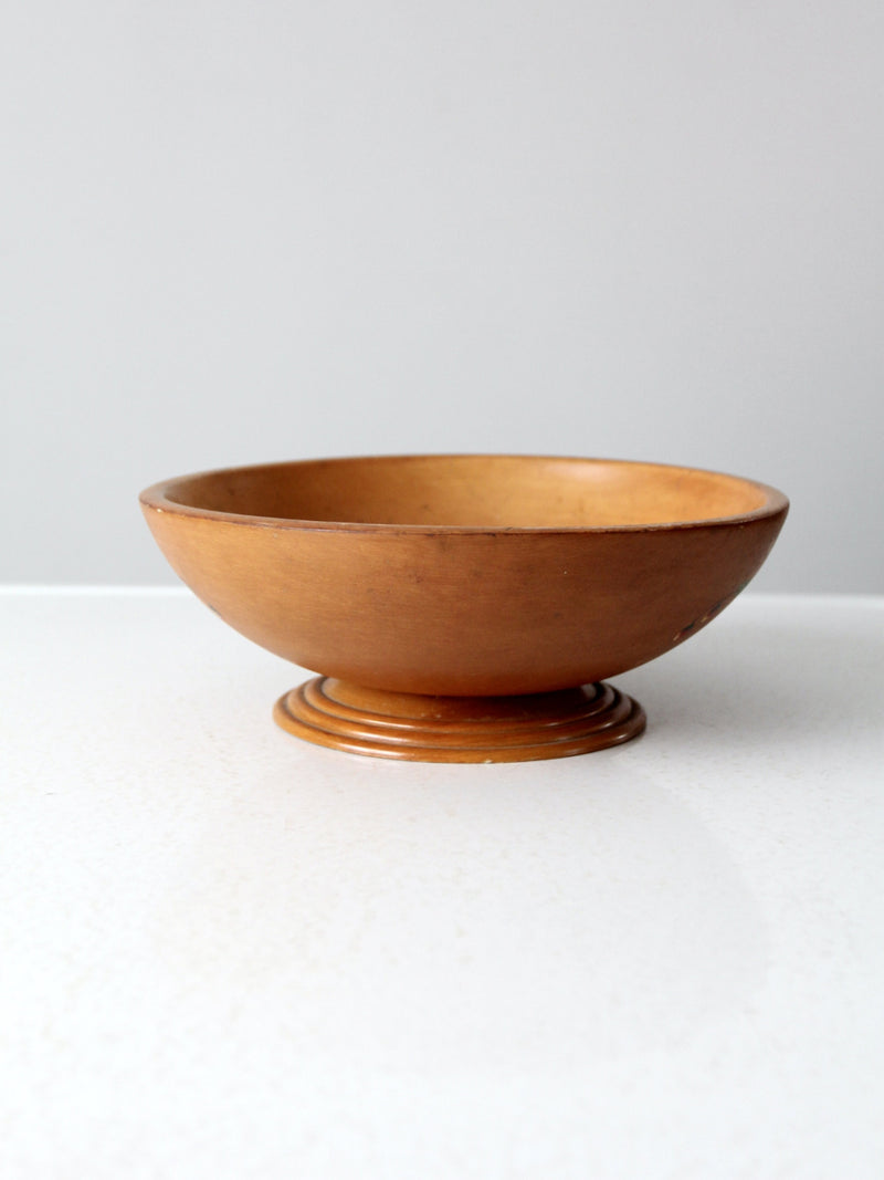 mid-century painted wood pedestal bowl