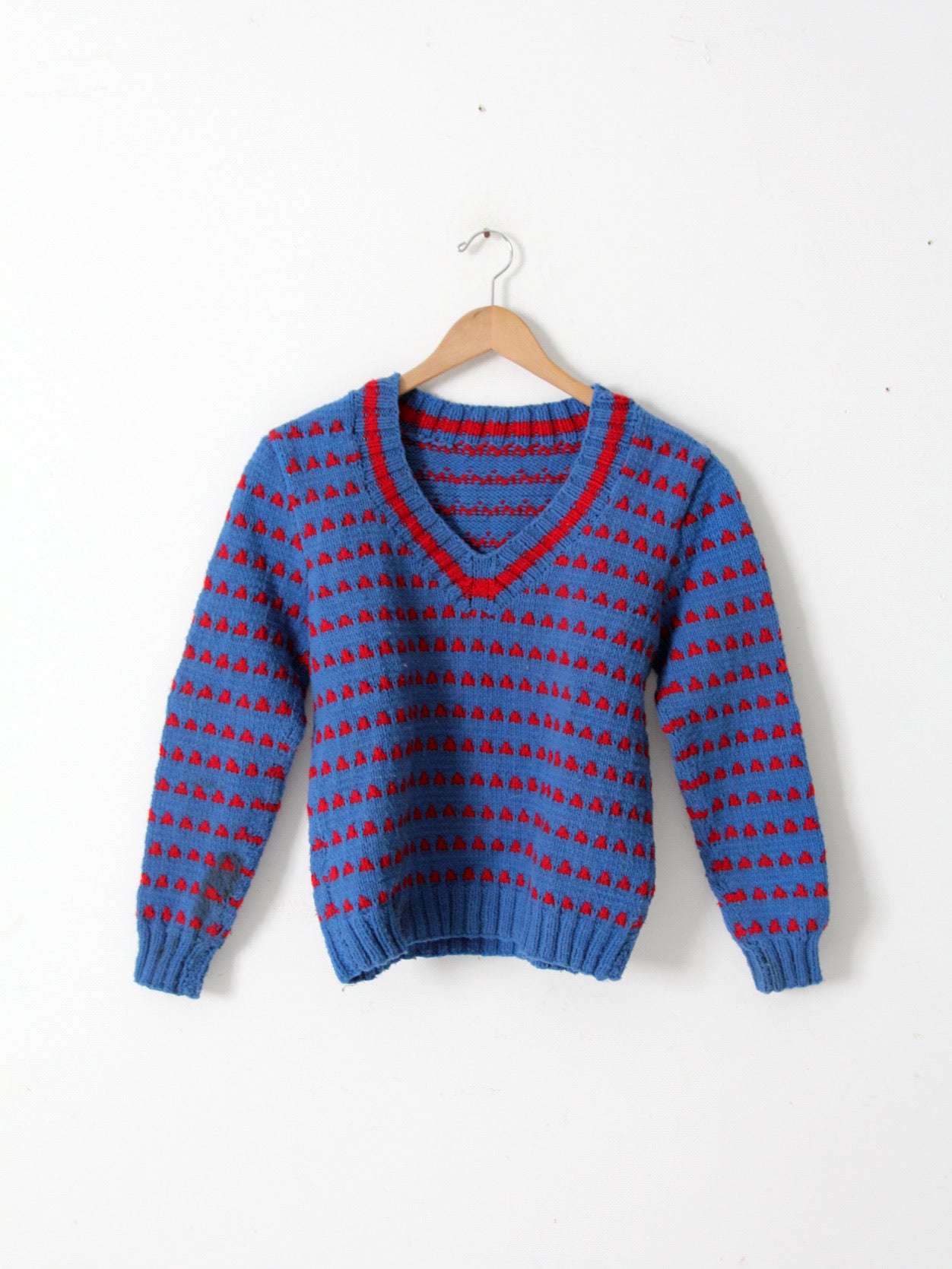 vintage hand knit v-neck sweater