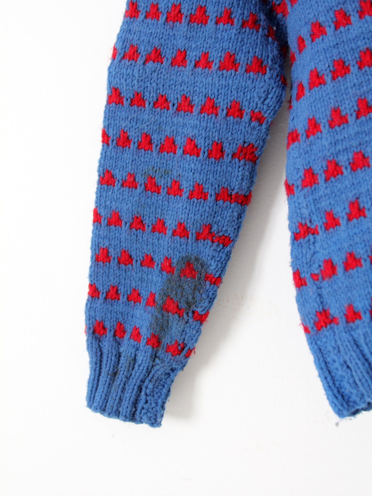 vintage hand knit v-neck sweater