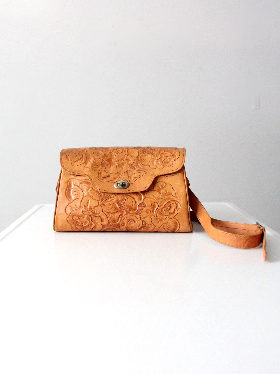 Rustic Southwest Hand Tooled Leather Coin Purse