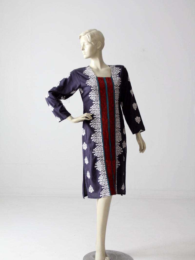 vintage 70s tunic caftan dress