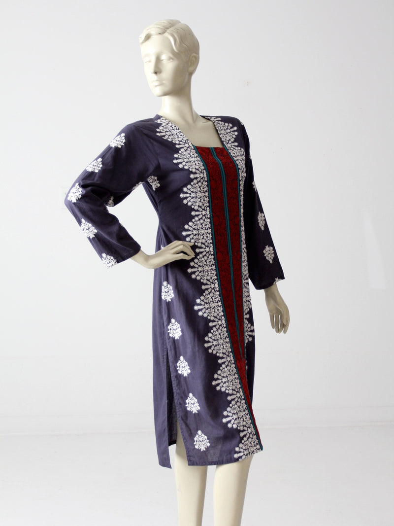 vintage 70s tunic caftan dress