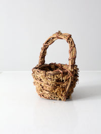 vintage twig & moss basket