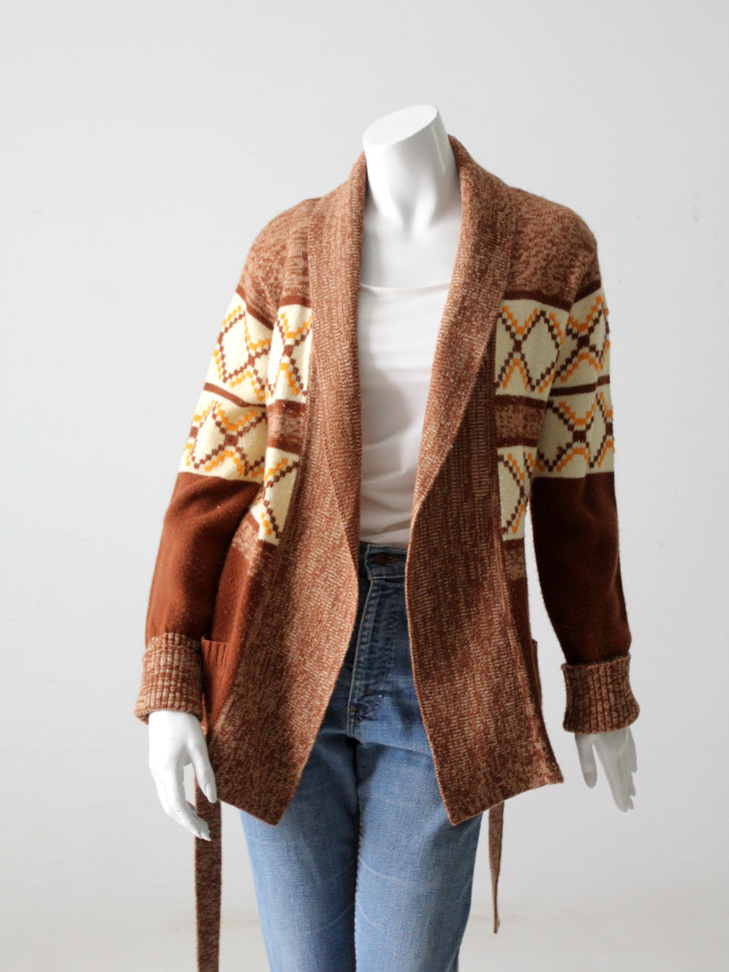 vintage 70s hippie wrap sweater