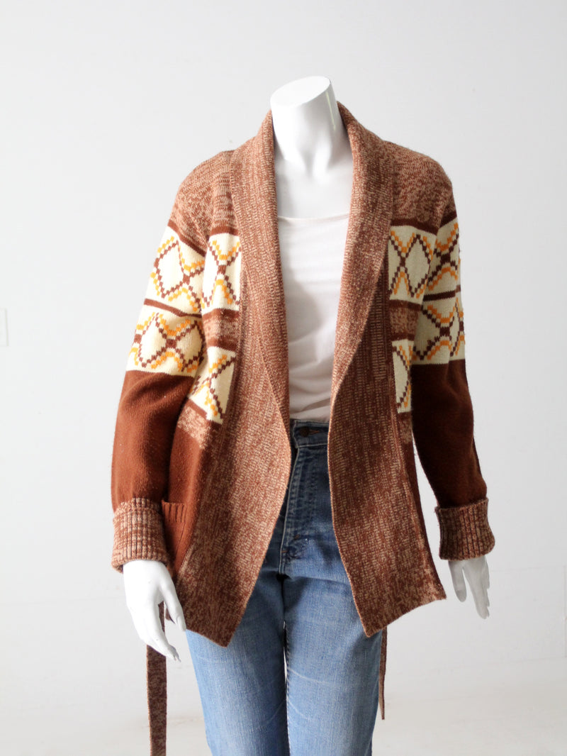 vintage 70s hippie wrap sweater