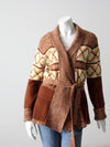 vintage 70s hippie wrap sweater