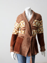 vintage 70s hippie wrap sweater
