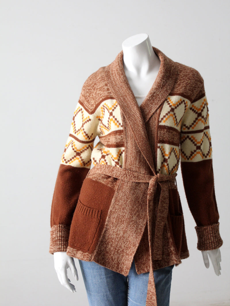 vintage 70s hippie wrap sweater