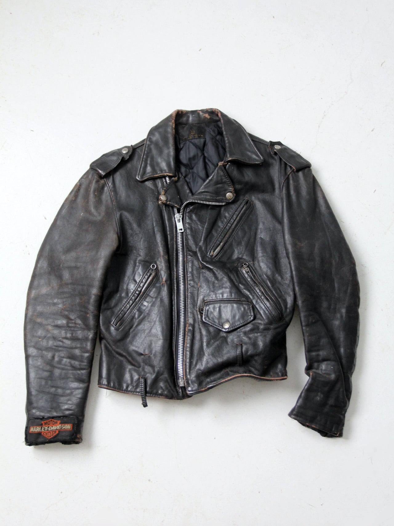 vintage Harley Davidson leather motorcycle jacket