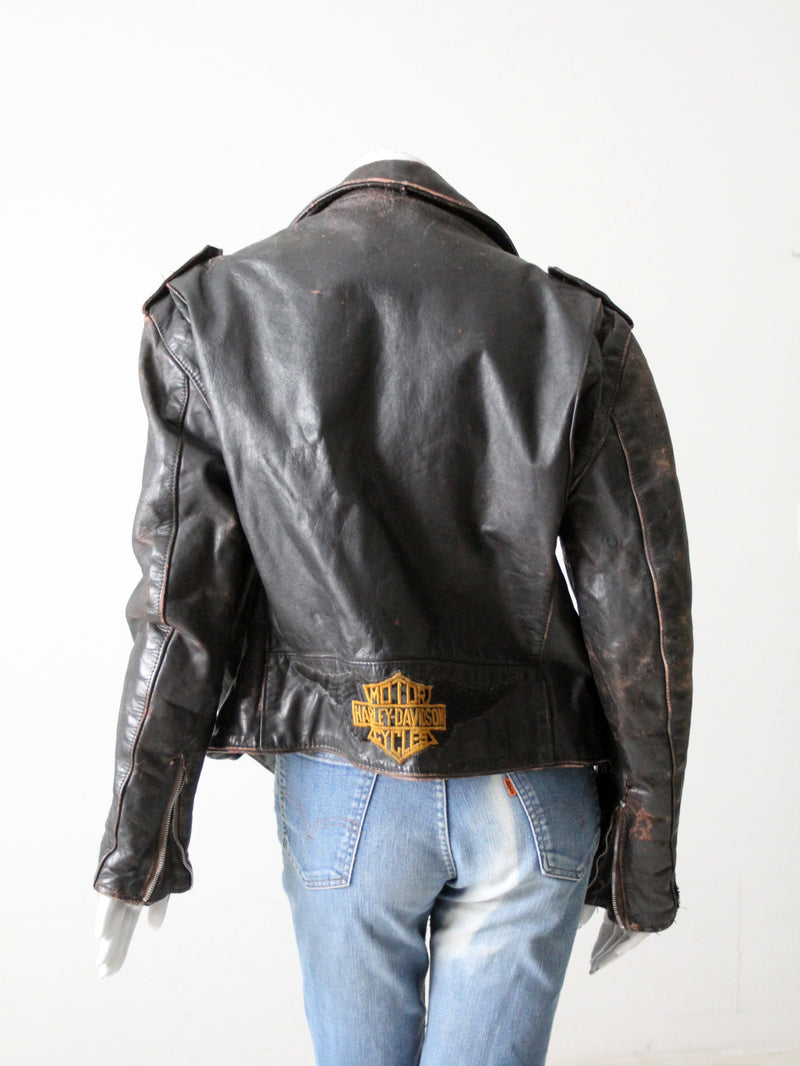 vintage Harley Davidson leather motorcycle jacket