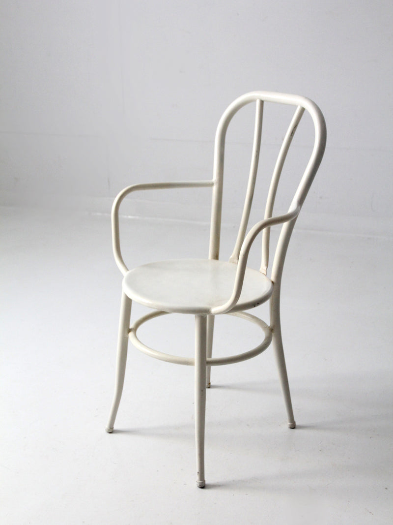 vintage white metal bistro chair