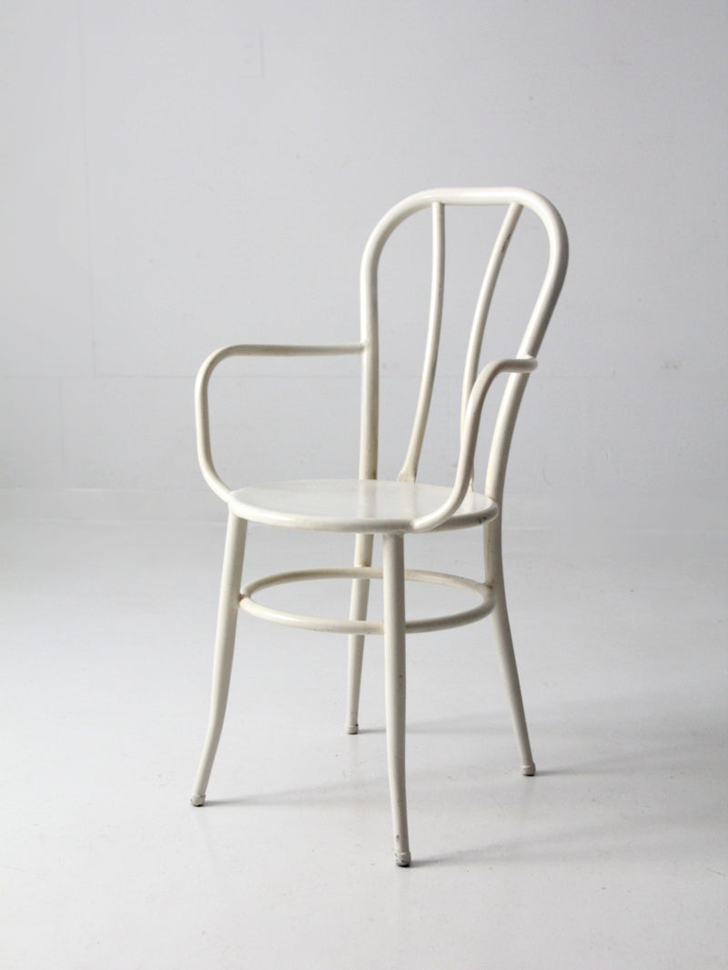 vintage white metal bistro chair