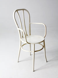 vintage white metal bistro chair