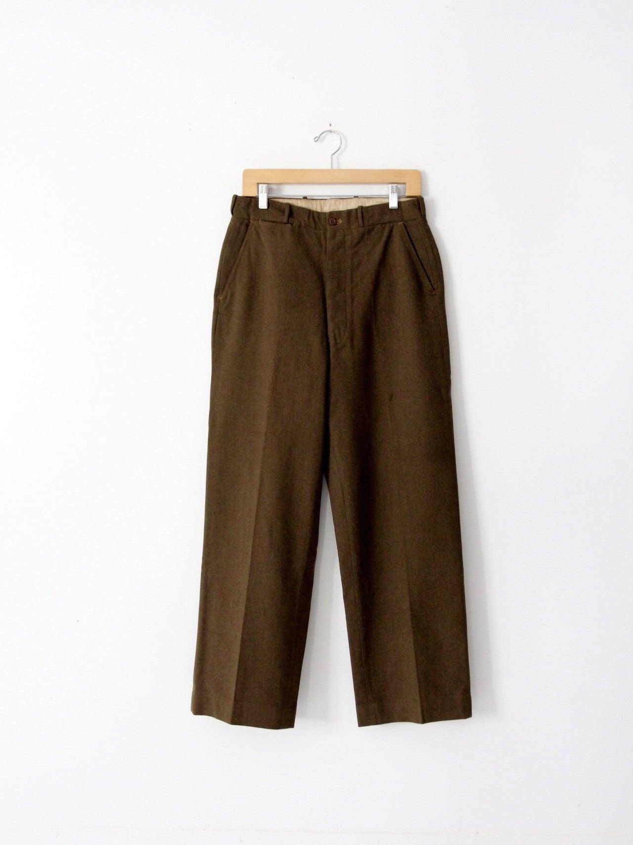 50s vintage wool trousers no tuckスラックス - TONFERREIRACOM
