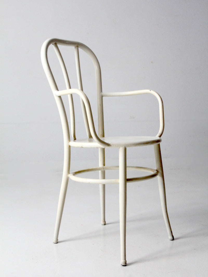 vintage white metal bistro chair