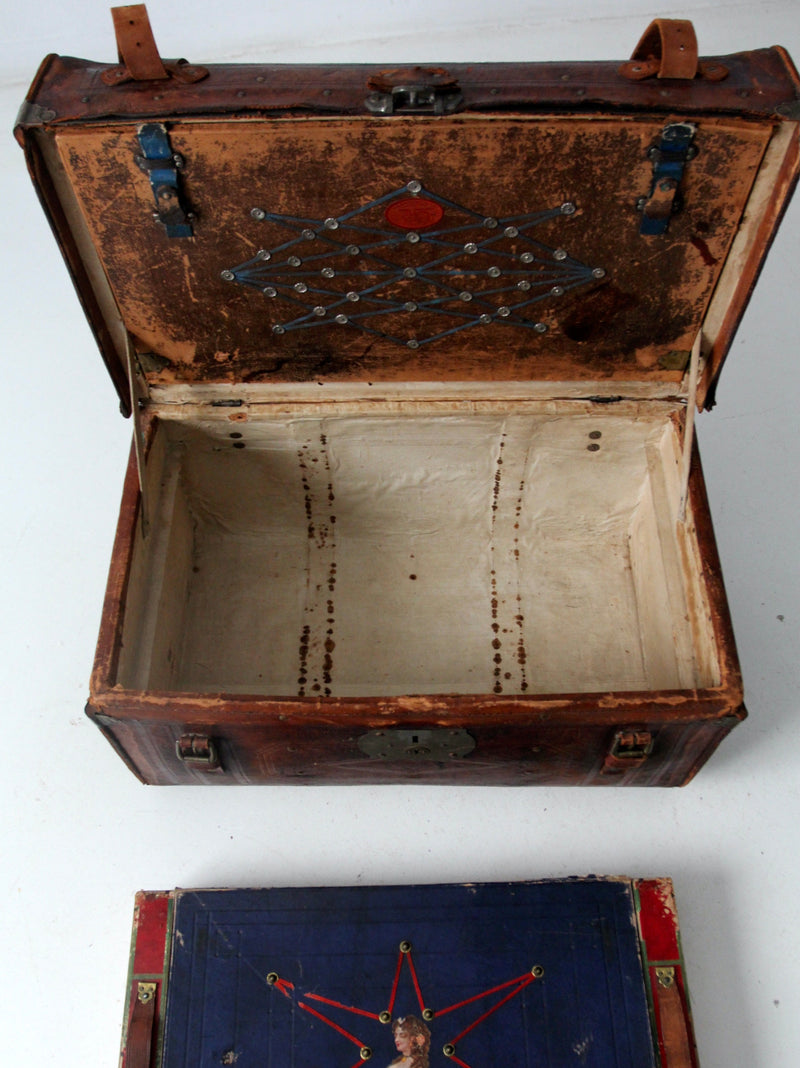 antique leather trunk
