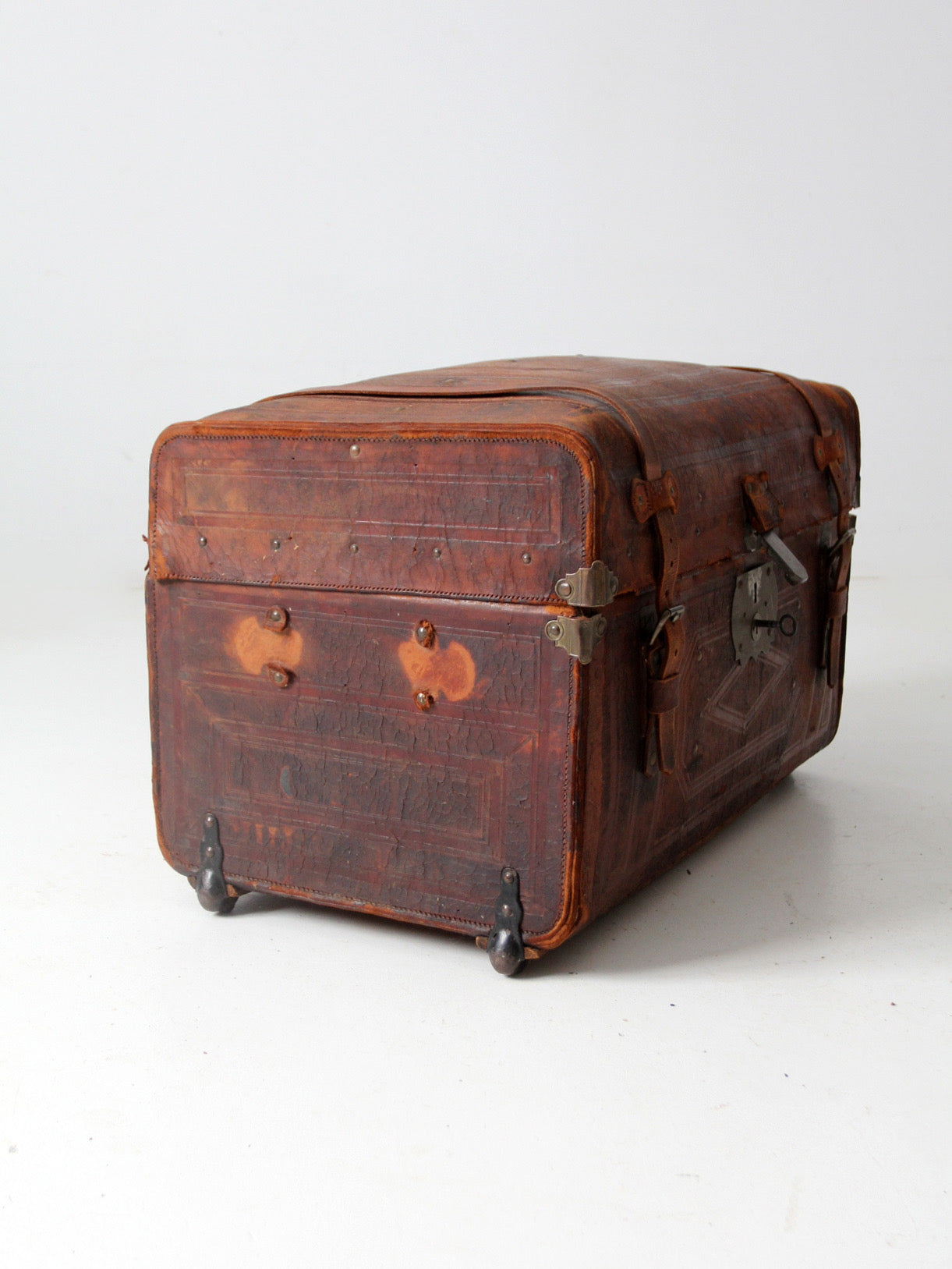 Vintage Trunk Leather Handle Natural Tanned Vachetta Leather Color