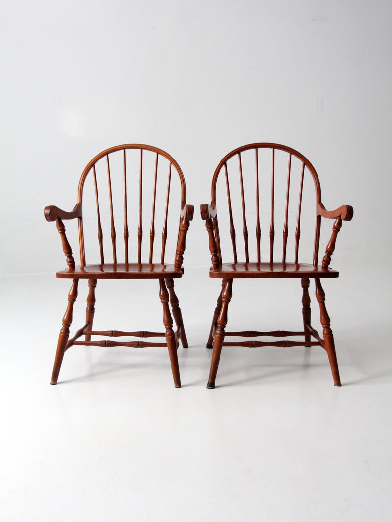 antique Windsor arm chairs pair