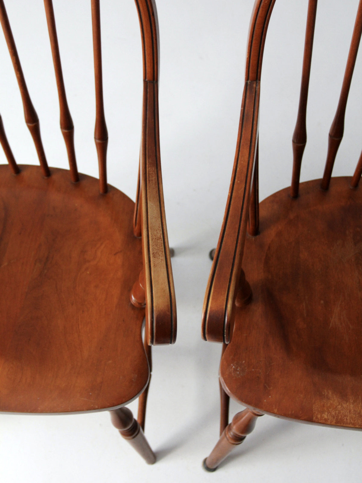 antique Windsor arm chairs pair