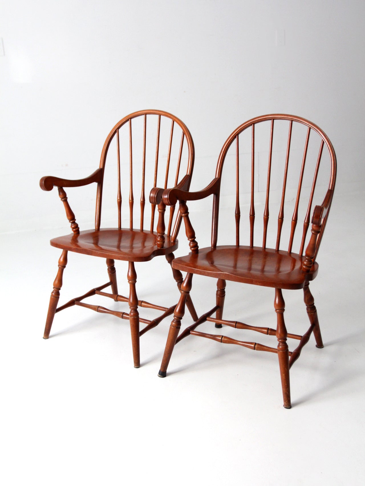 antique Windsor arm chairs pair