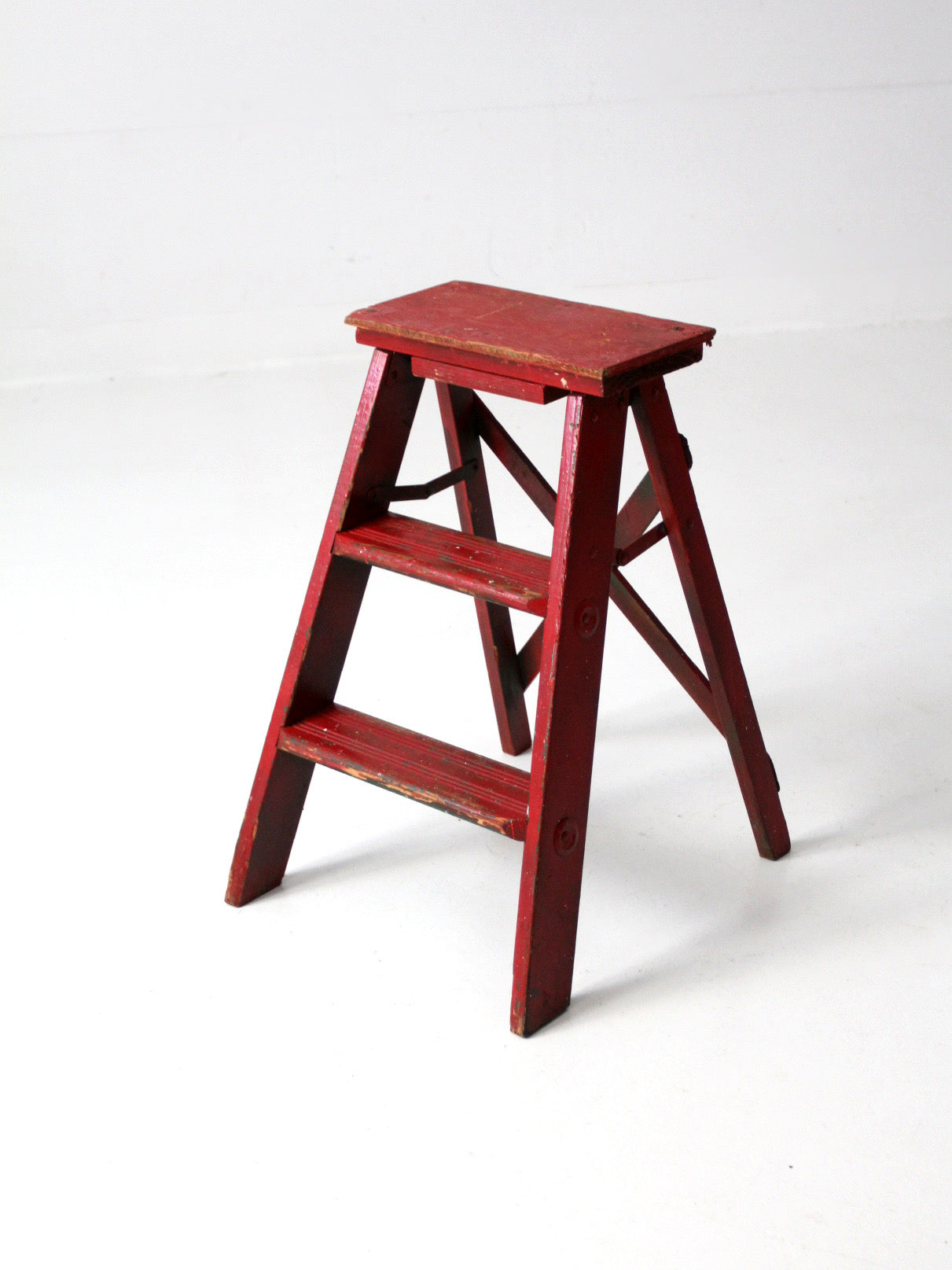 vintage painted wood step ladder