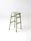 antique painted wood stool