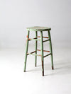 antique painted wood stool