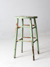 antique painted wood stool