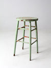 antique painted wood stool