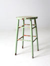 antique painted wood stool