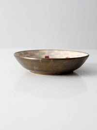 mid-century Chinese porcelain & brass bowl