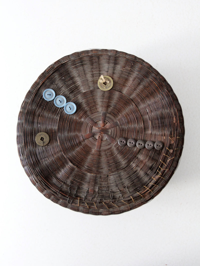 vintage Chinese sewing basket
