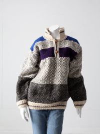 vintage hand knit Norwegian style sweater