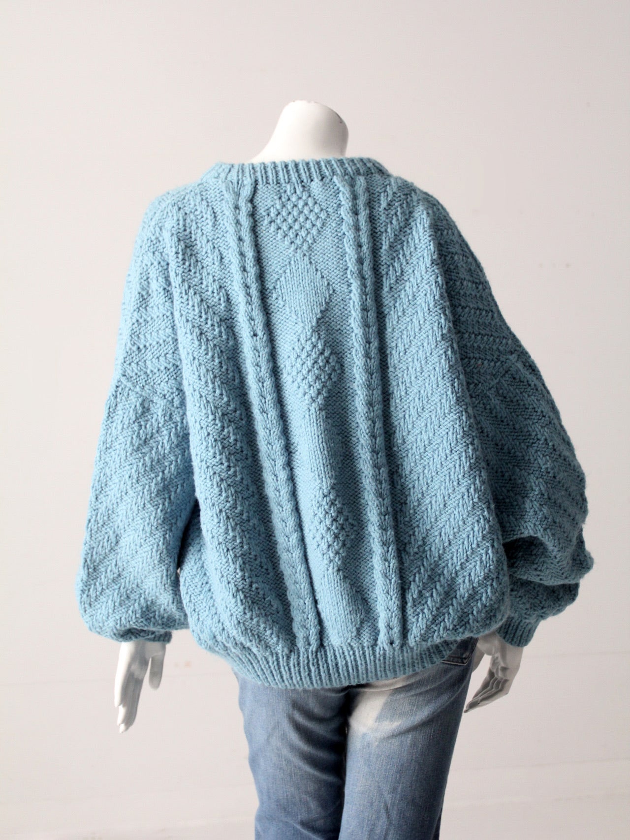 vintage 80s balloon sleeve sweater