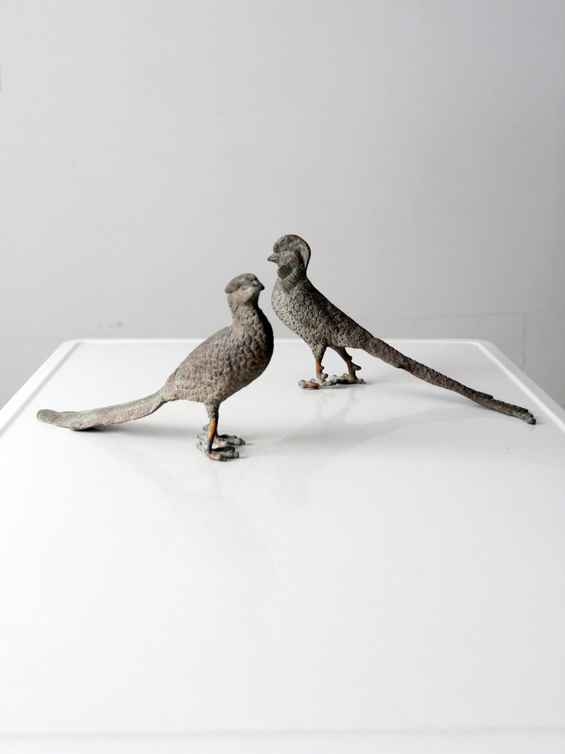 mid-century tabletop pheasant pair