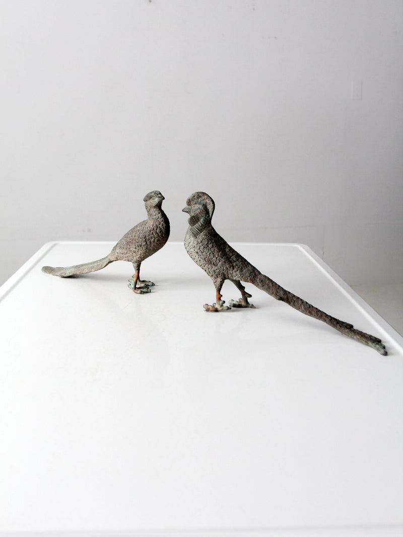 mid-century tabletop pheasant pair