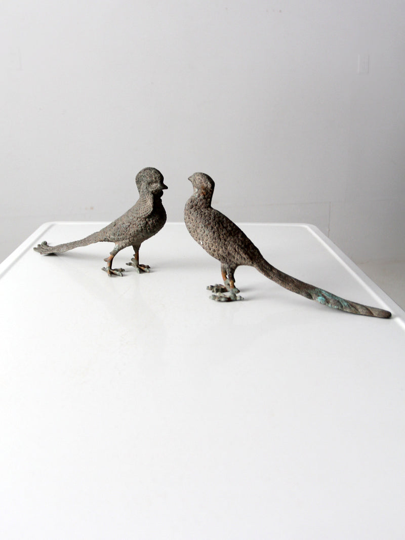 mid-century tabletop pheasant pair